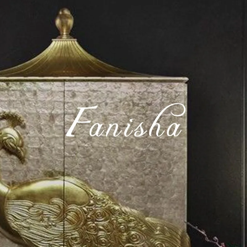 French Neoclassical Double Door Wardrobe Living Room Locker American Peacock Carved Shell Side Cabinet