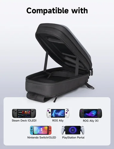 Imagen 2 del producto JSAUX Sling Bag para ROG Ally X, Estuche de transporte con carcasa dura de EVA, bolsa de doble capa para ROG Ally X Cross Body Bag para viaje