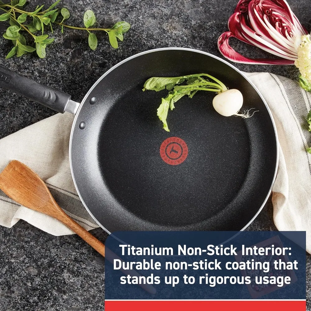 

10 Inch Non-Stick Deep Fry Pan with Lid - Induction Compatible, Oven Safe 400°F, Dishwasher Safe for Easy Cooking