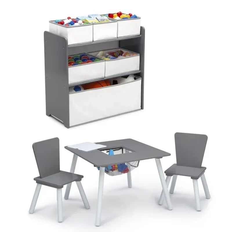 Criança Playroom Set, cinza, branco, 4 pcs