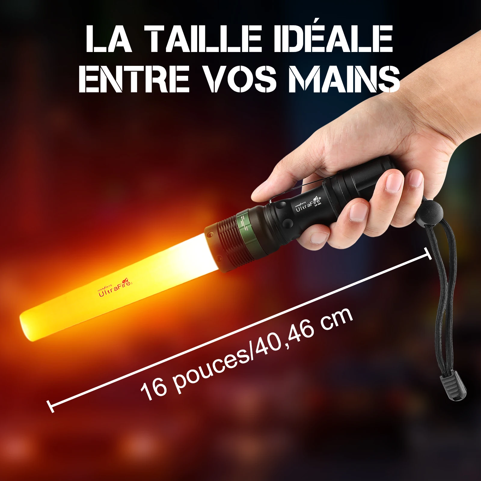 UF-303 11 بوصة عصا المرور مصباح ليد جيب مع الحافظة 250 لومينز 3 طرق مصباح إشارة السلامة لمواقف السيارات في المطار #4