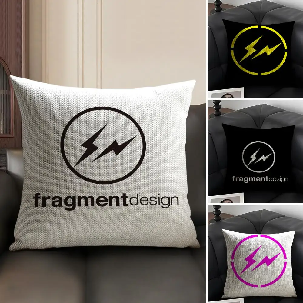 Lightning F-Fragment DesignS Cushion Cover Natural Linen Organic Fabric Double-Sided Printing Sofa Home Decor Gift Pillow Case