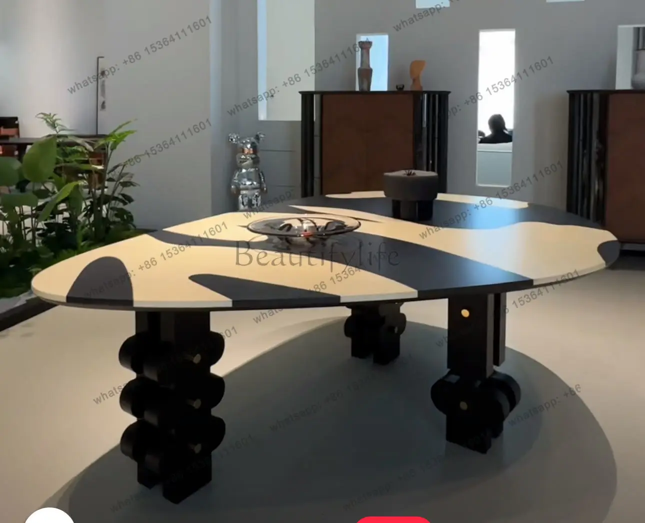 XX. Medieval retro solid wood home dining table Modern simple special-shaped negotiation table