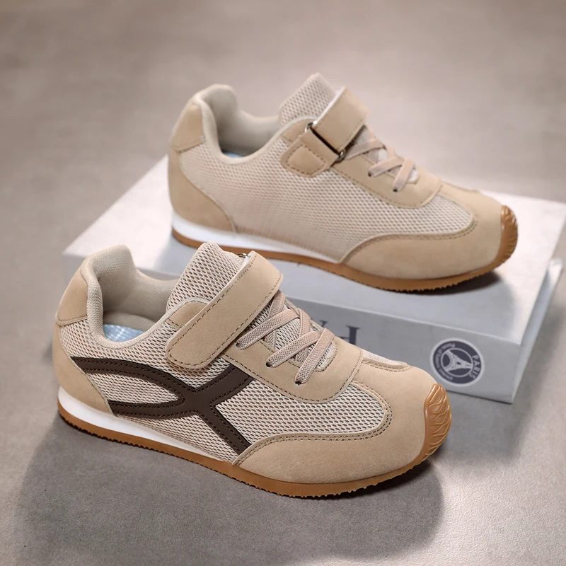 Kinder-Sneaker im Retro-Stil, atmungsaktive Mesh-Sportschuhe für den Frühling, rutschfeste, weiche Sohle, leichte Freizeitschuhe für Jungen und Mädchen – Detail 2