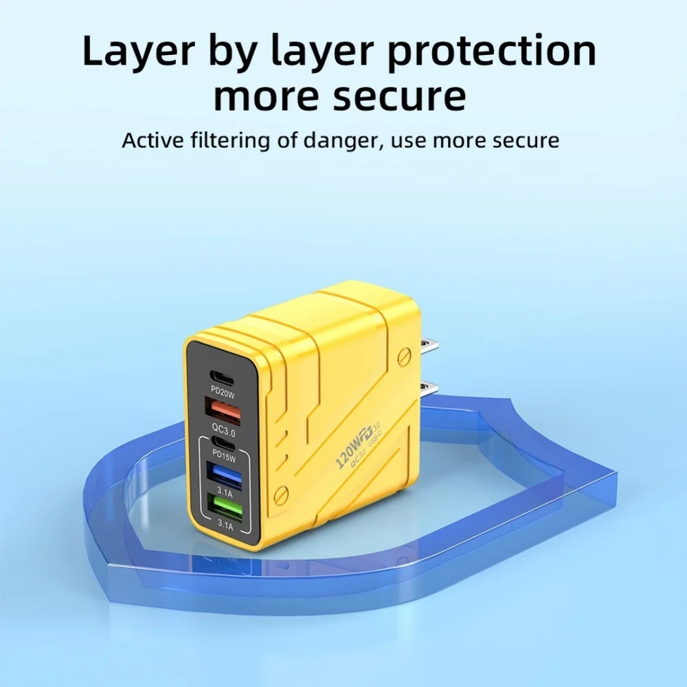 إجمالي 120 واط شاحن سريع شحن سريع 3.0 USB نوع C شاحن الهاتف المحمول محول الطاقة آيفون هواوي Xiaomi PD شحن المكونات #6