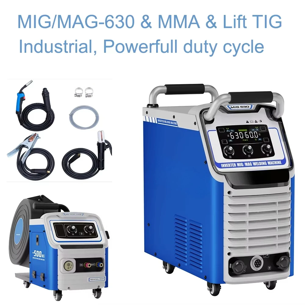 MIG/MAG 630 Post a Souder Mig/arc/lift Tig CO2 Gas Gasless Dc Inverter Welder Multi Function Mig 630 Welding Machine