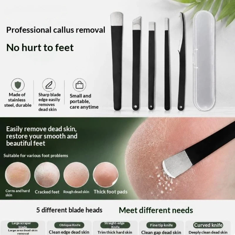 3/4/5/6Pcs Foot Care Pedicure Knife Set Sharp Stainless Steel Blades with Storage Case for Daily Foot Grooming view 5