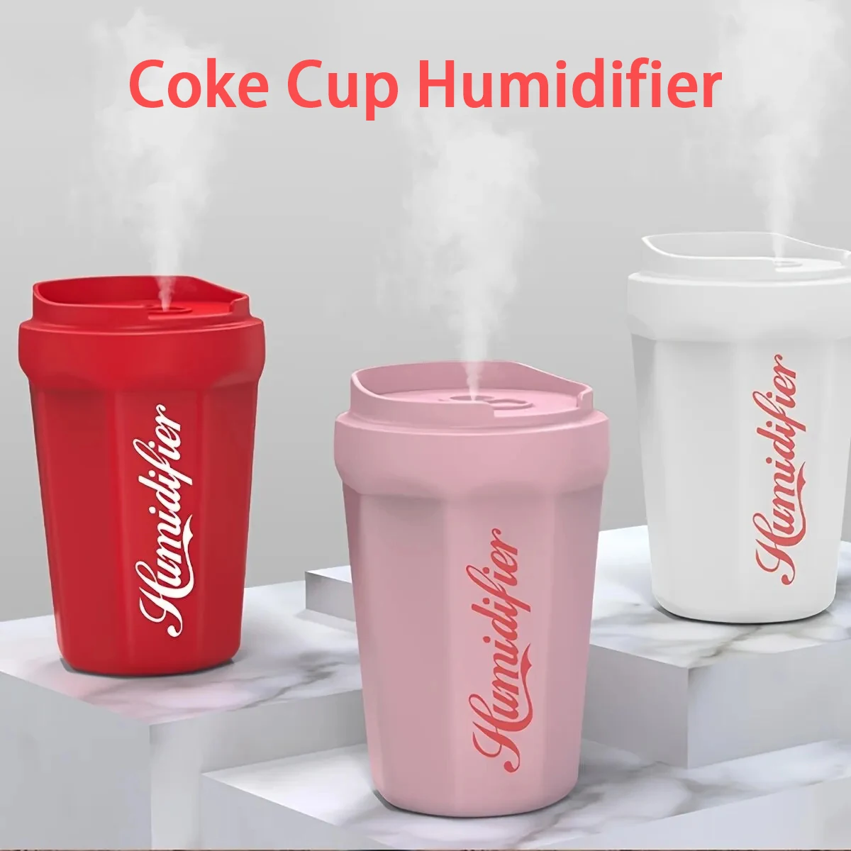 

Coke Cup Humidifier with Night Light 260ml USB Aroma Diffuser Car Home Air Cool Mist Bedroom Study Room Creative Mini Humidifier