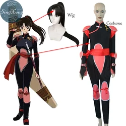Anime Inuyasha Sango Cosplay Costume Women Black Red Jumpsuit Outfit Halloween Uniform Suit