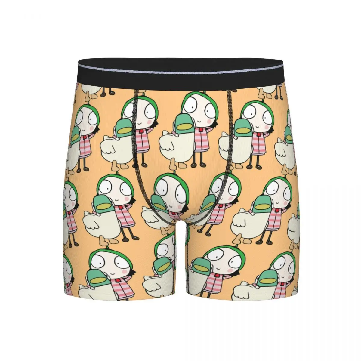 

Long Boxer Underpants Shorts Sarah And Duck Having Fun Panties Men's Ventilate Underwear for Homme Man Boyfriend Gifts