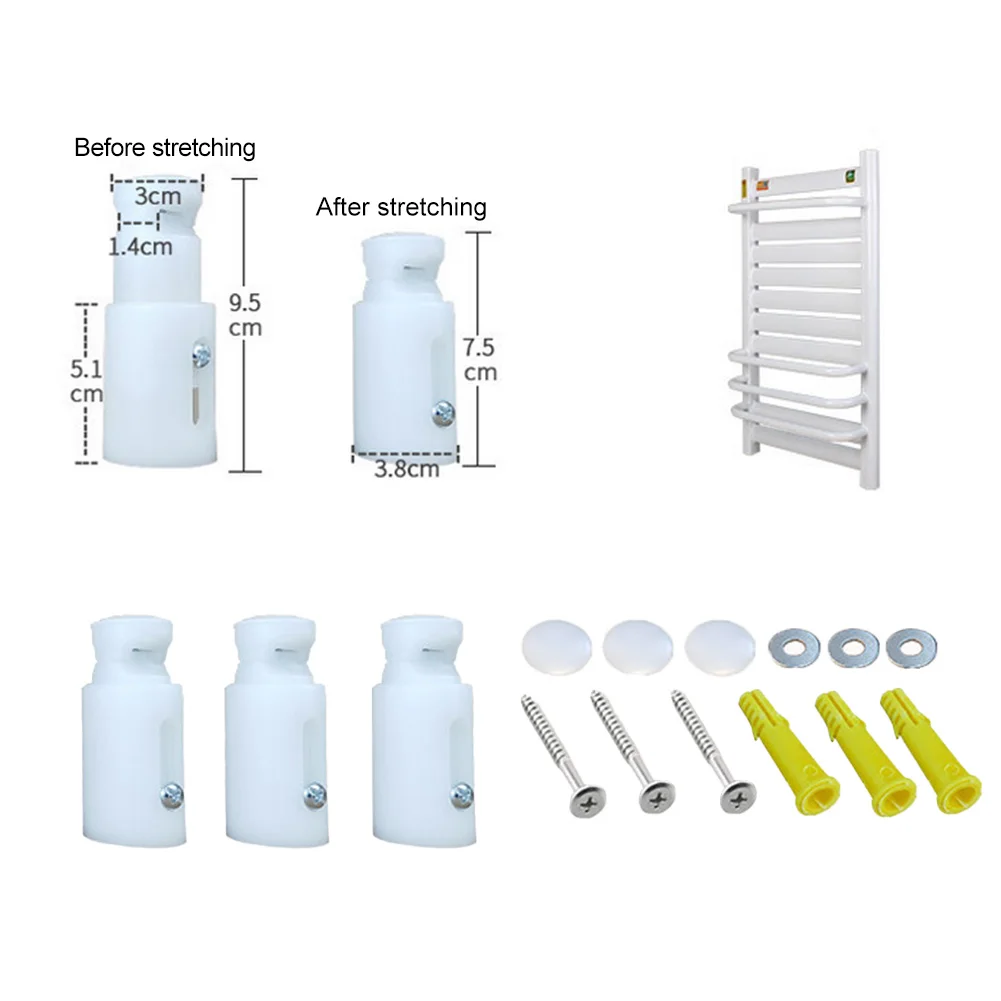 

Bathroom Accessories Heated Brackets For Towel Rail Radiators Wall Fixing Mounting With Screws Washers Set 75mm To 95mm