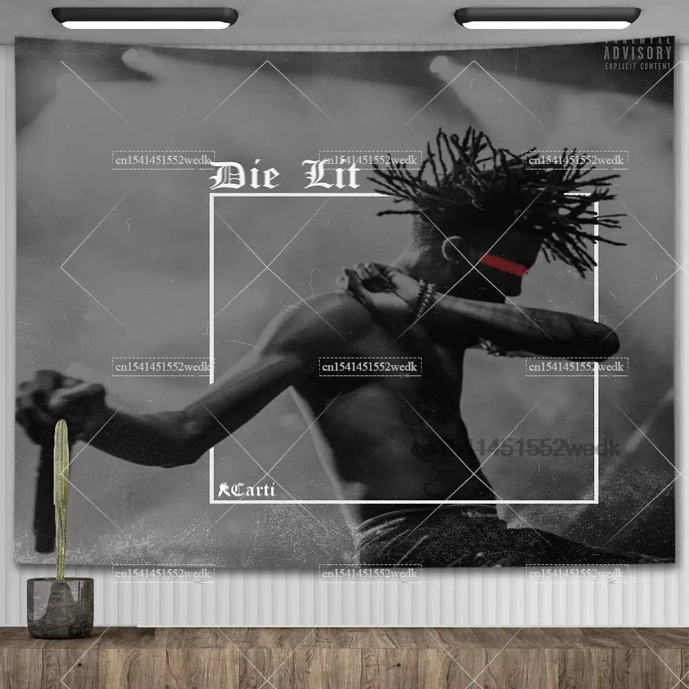 Playboi Carti gobelin hipisowski raper piosenkarz gobelin ścienny czarno-białą wiszące gobeliny matę do jogi estetyczny wystrój pokoju — zdjęcie 4