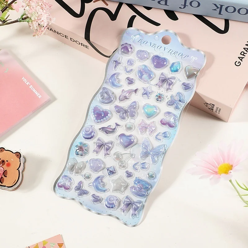 Hot Selling 3D Reliëf Meerdere Modellen Stickers Kuromi Leuke Cartoon DIY Mobiele Case Decoratie Driedimensionale Stickers Gift