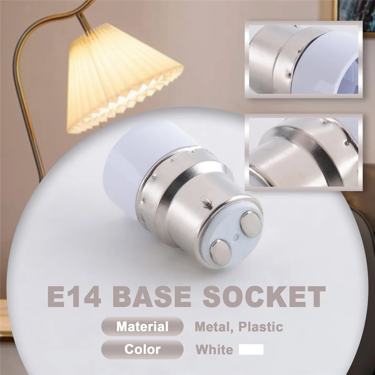 AT41AC 220 V B22 auf E14 Sockel Licht Lampe Adapter Halter 4 Stück