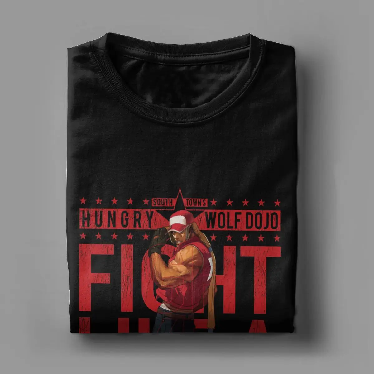 Hungry Wolf Dojo Gym King Of Fighters Kof Terry Bogard Geese Howard Snk Pure Cotton Clothing Short Sleeve Unique T-Shirt for men