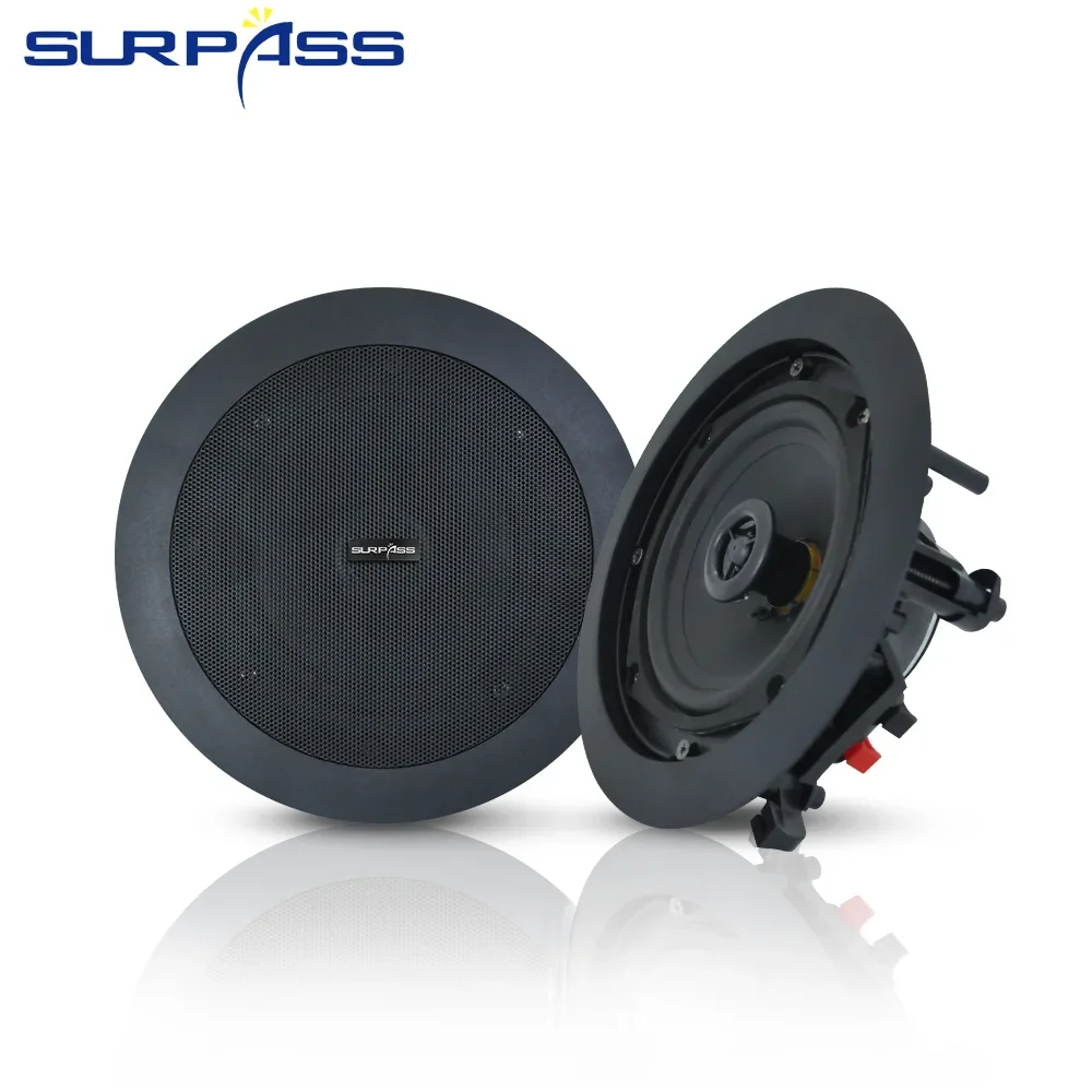 5inch 20W Moisture-proof Ceiling Speaker Black Coaxial Roof Music Loudspeaker Home Theater Sound System for Bedroom Living Room