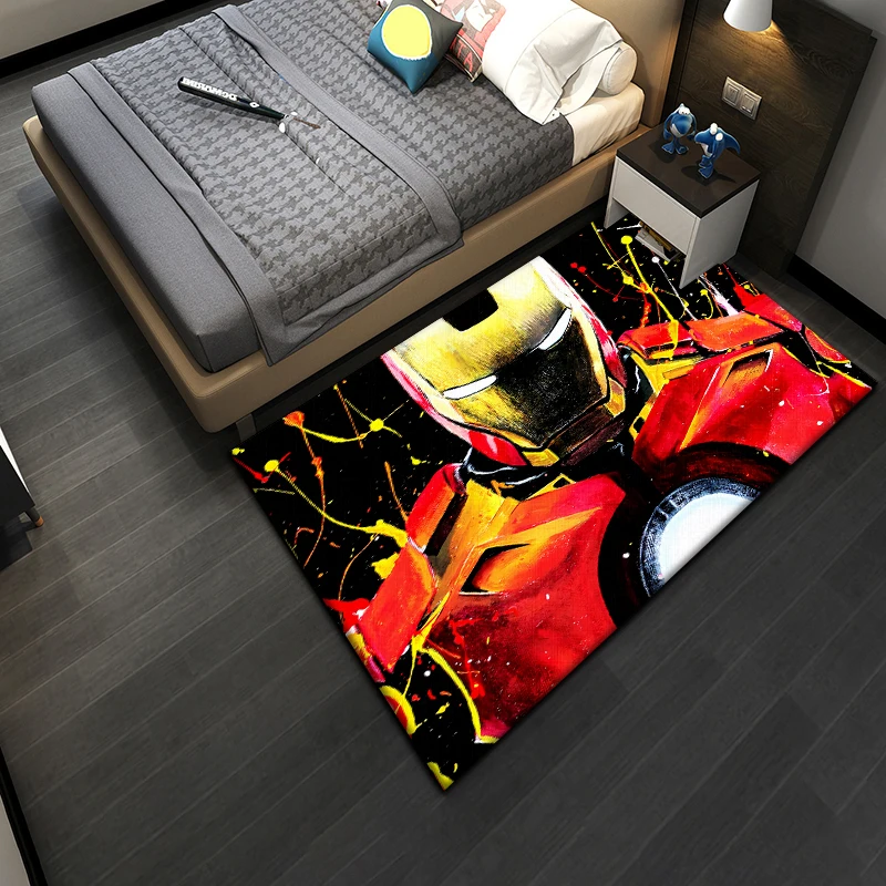 Marvel Iron Man Carpet, decoration Living room Bedroom floor mat Kitchen mat Bedroom Mat,bedroom decor birthday gift Yoga mat