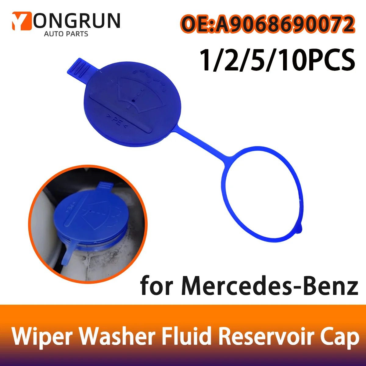 YONGRUN غطاء خزان سائل غسالة الزجاج الأمامي للسيارة مناسب لمرسيدس بنز سبرينتر 2500/3500 OE: 9068690072 A9068690072 #1