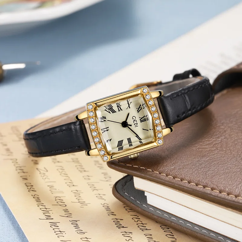 YFY light luxury high-end women's watch niche high-value square watch women's medieval quartz watch