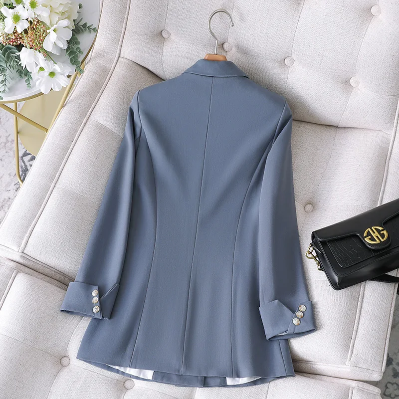 Fashion Blazers Coats women's Long-Sleeved Spring Autumn 2024 New Slim Double Breasted Outerwear Tops Long-Sleeved Jacket Ladies