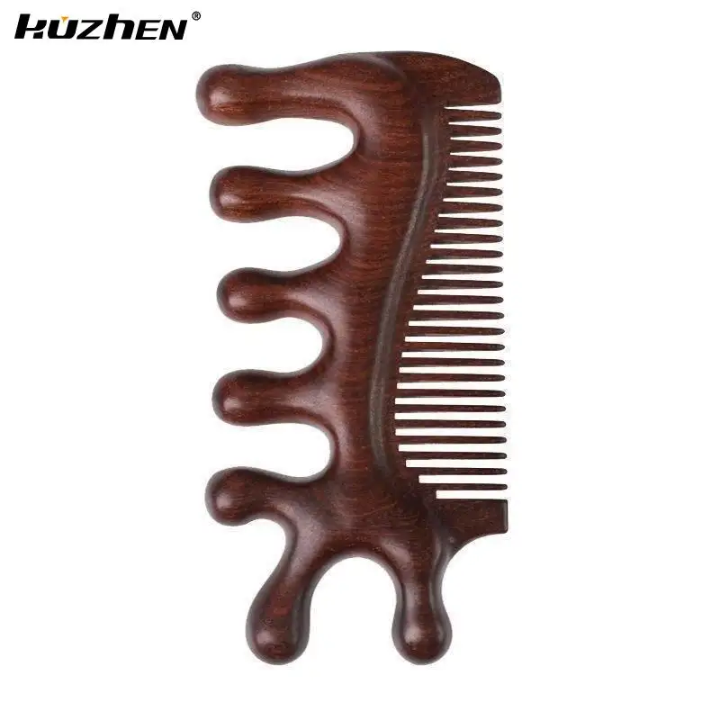 3 In 1 Massage Comb Blood Circulation Wood Sandalwood Comb Scalp Meridian Relax Anti-static Styling Tool Salon Hair Brush