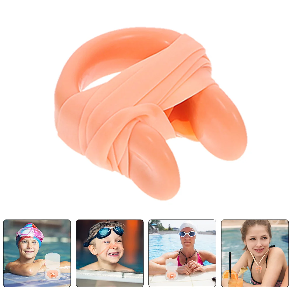 

8Pcs Swimming Nose Clips Emulsion Waterproof Soft Nose Protectors Strap Swim Training Competition Gear Swim Accessories