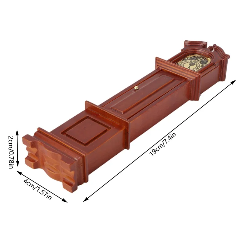 Vintage vloerklok woonkamer meubilair speelgoed voor 1:12 miniatuur poppenhuis accessoire