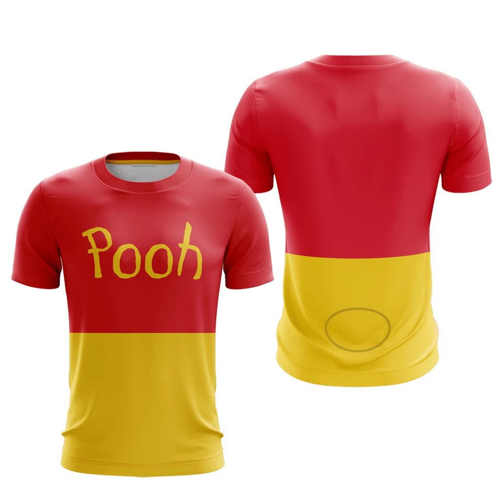 Potdemiel Winnie The Pooh – Costume de Cosplay ours mignon pour garçons et filles, T-Shirts pour la famille, été, séchage rapide, doux, extensible, confortable et élégant