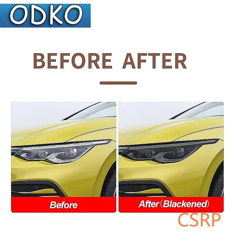 For Volkswagen VW Golf 8 MK8 R Line GTI 2020 2021 Car Headlight Tint Smoked Black Protective Film Transparent TPU Sticker view 3
