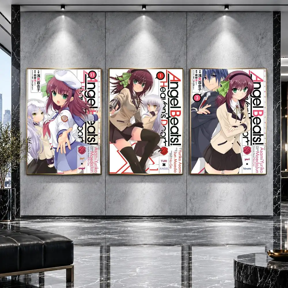 cartoon Angel Beats Poster Poster HD Printing Premium Luxury Style Wall Art Home Decor For living room Bedroom Gift