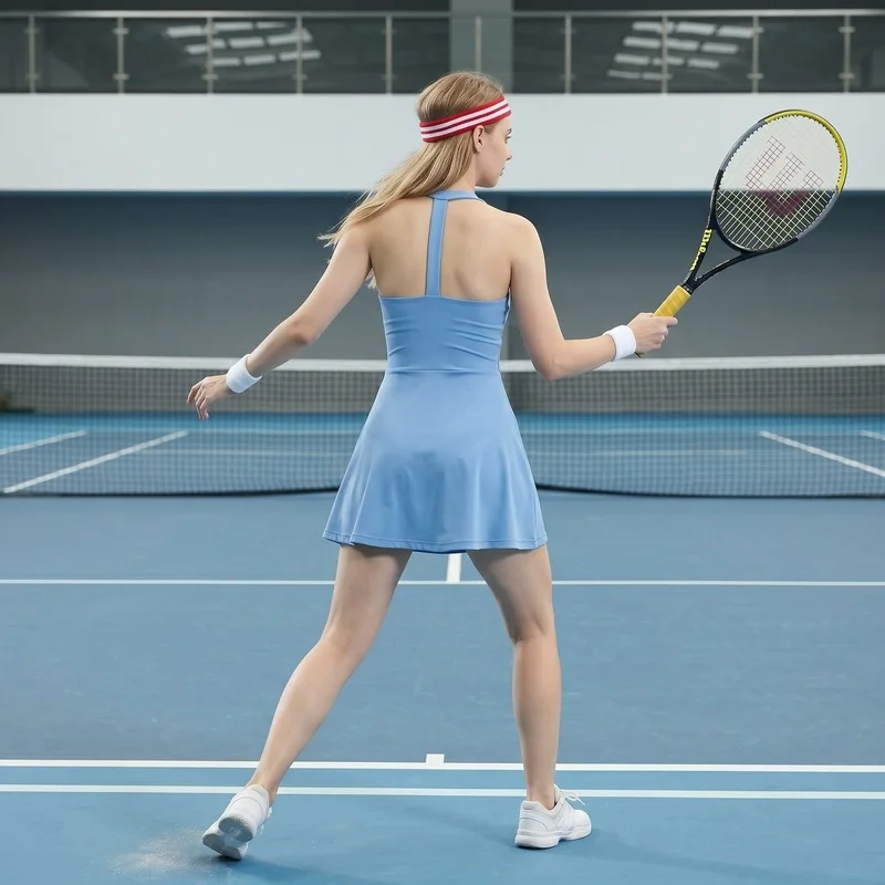 SharpStar New A-line Sports Dress Quick Dry Pickleball Dress with Shorts Breathable Tennis Dress with Chest Pad for Women