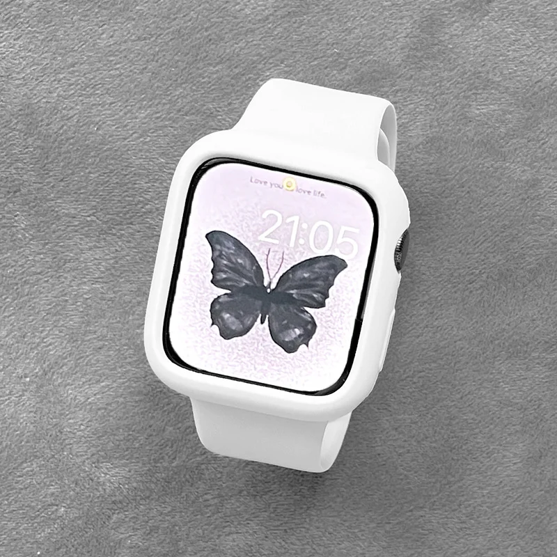 Correa deportiva y funda para Apple watch, pulsera de silicona de Color caramelo de 49mm, 44mm, 42mm, 40mm, 45mm, 41mm para reloj 8, 7, SE, 6, 5, 4,