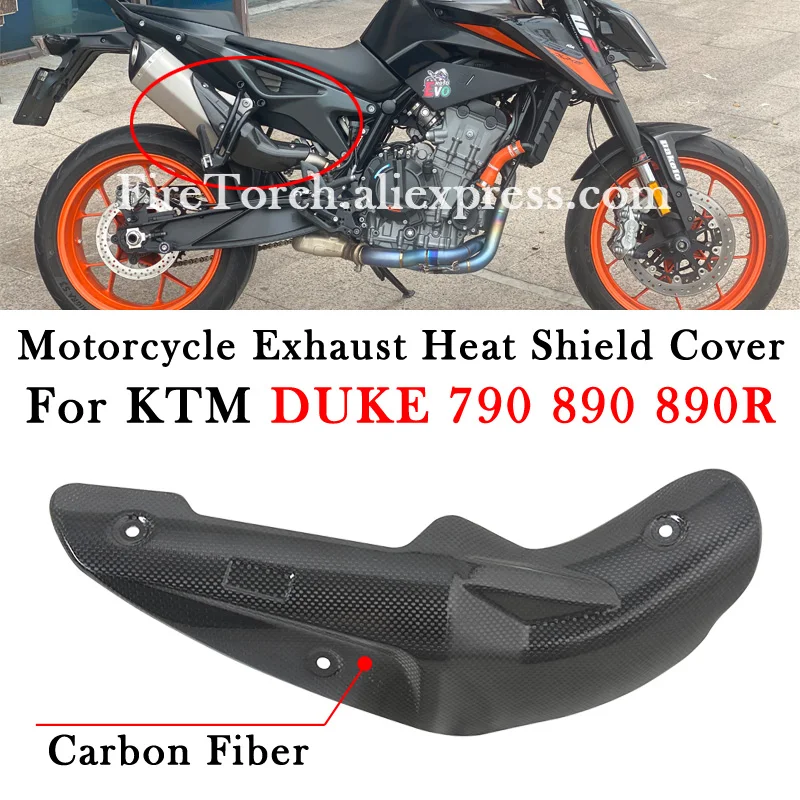 Carbon Fiber Heat Shield Cover For KTM DUKE 790 890 890R KTM790 KTM890 DUKE Motorcycle Exhaust Escape Heat Insulation Protector