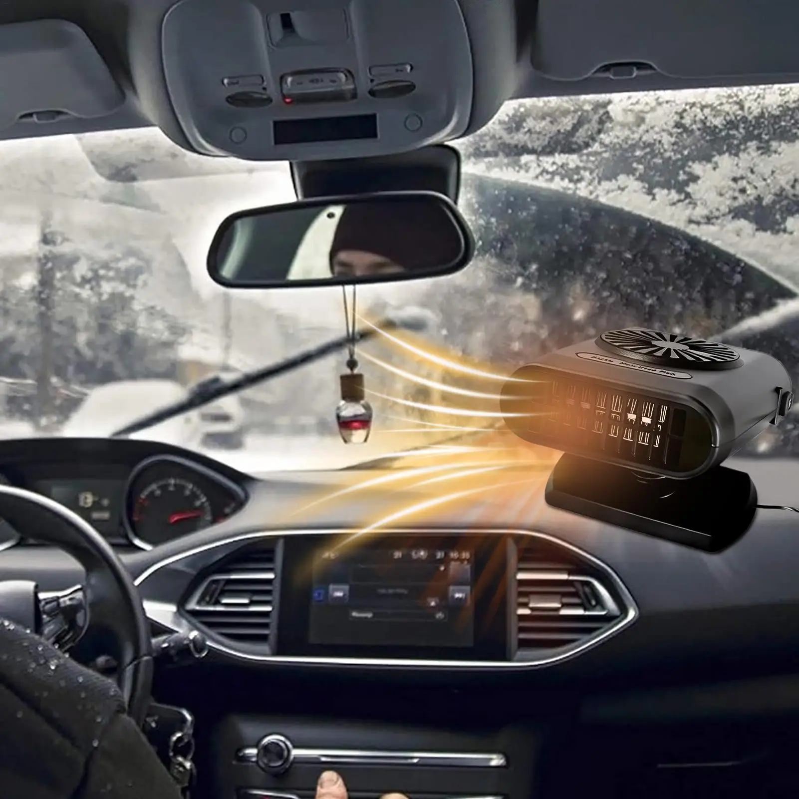 سخان سيارة 200 وات سخان السيارة 12 فولت/24 فولت مزيل الصقيع للزجاج الأمامي مروحة التدفئة الداخلية للسيارات لوقوف السيارات في الشتاء اليومي #1