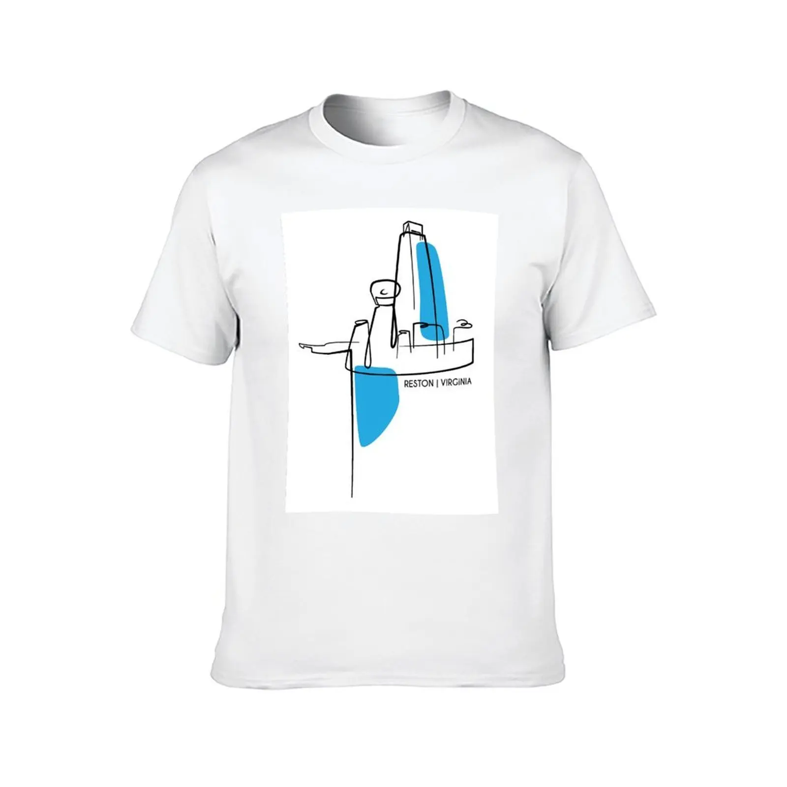 تي 100% تي شيرت قطن بلازا تي آن مان قميص رجالي قطني قميص ناعم قمصان نافورة قطن بحيرة لـ t #2