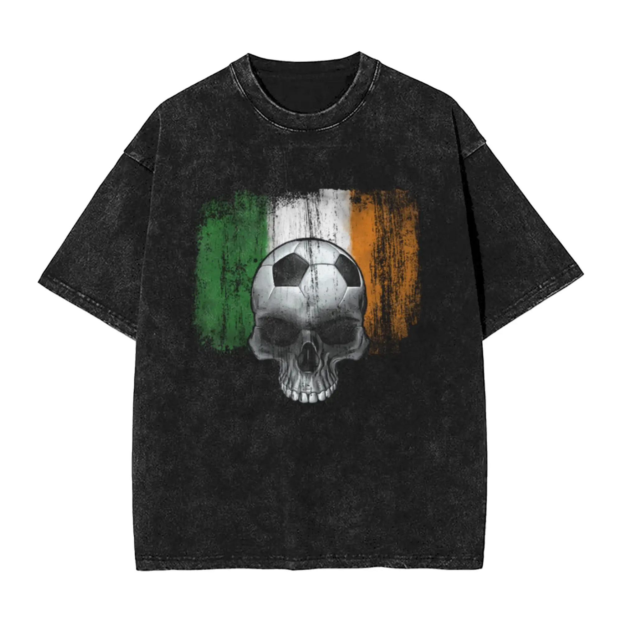 irish soccer skull Classic Cool A T-Shirt Oversized Short Sleeve Men's Women's Cotton Tees Tops