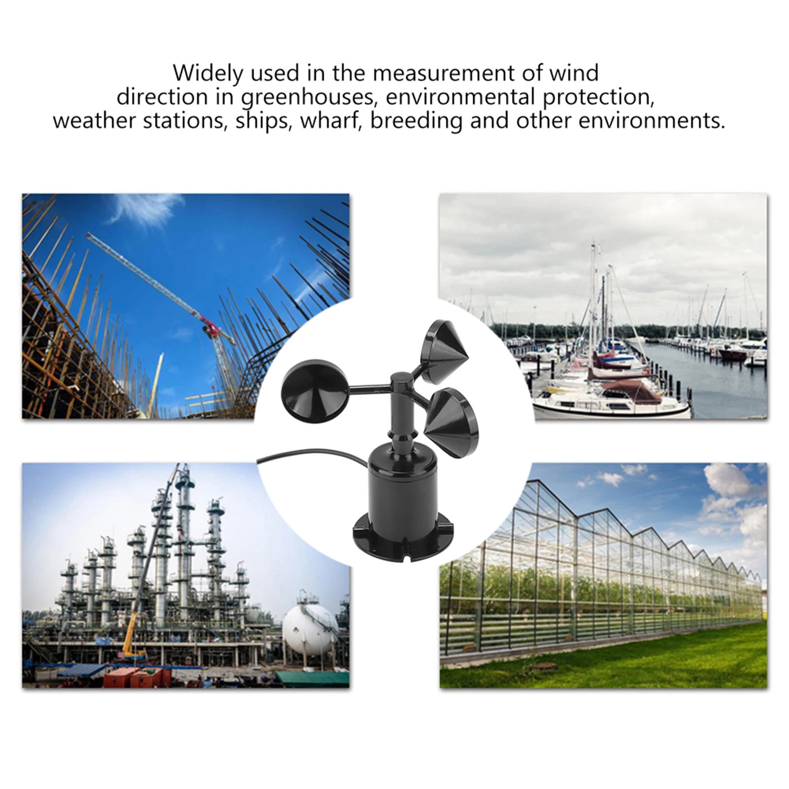 0-70m/s Environment  Output Pulse Type Three Cups Wind Speed Sensor Anemometer Wind Speed Sensor Wind Speed Transmitter