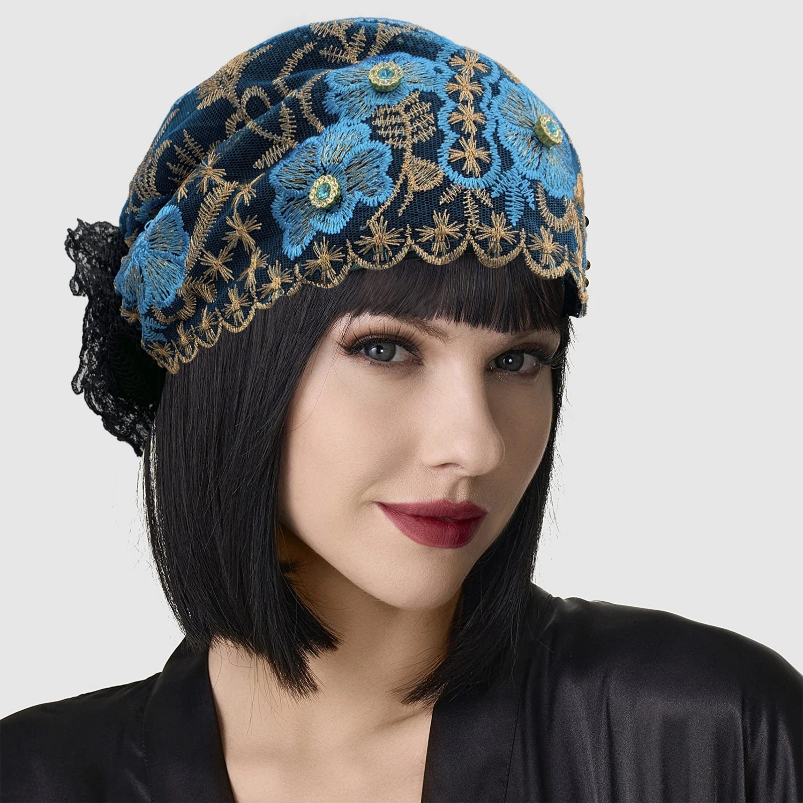 

Новая женская тюрбан-шапка 2026 года с цветочным декором и бисером, сетчатая мусульманская шапочка под платок, головной убор для женщин, боннет, тюрбан, шапка для женщин при выпадении волос (например, при онкологических заболеваниях)