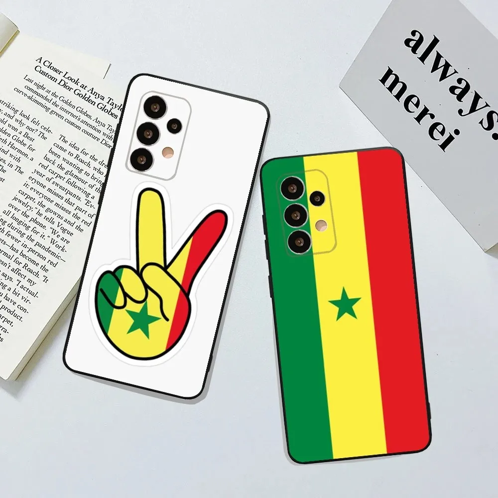 Senegal Flag Case Phone Case For Samsung Galaxy A13,A21s,A22,A31,A32,A52,A53,A71,A80,A91 Soft Black Cover