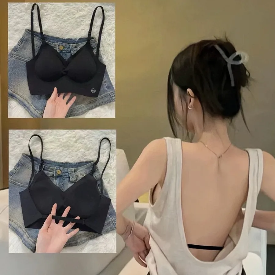 Women Multiway U Back Seamless Bra Built In Pads One Piece Camisole Top Push Up Lift Soft Daily Versatile Lingerie Underwear