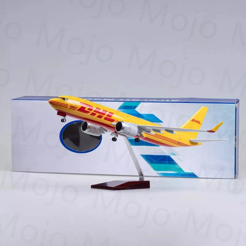 1:85 Scale 47cm 737 Large Model Airplane DHL Boeing B737 Plane Models Diecast Airplanes with LED Light For Collection or Gift