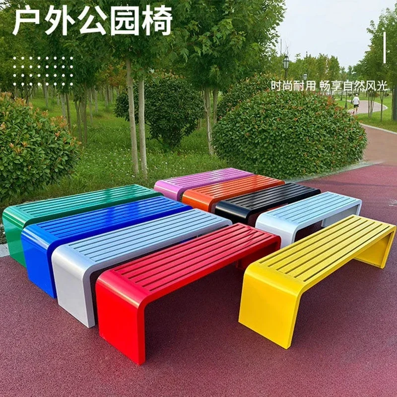 Outdoor Bench Bench Waterproof and Rust-proof Outdoor Courtyard Leisure Strip Row Chair Shopping Mall Garden Square Rest