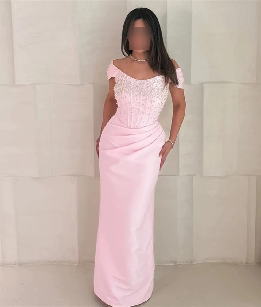 

Вечернее платье MCDV на заказ: высококачественное атласное, с открытыми плечами, кристаллами, изящным V-образным вырезом, в пол, для вечеринок