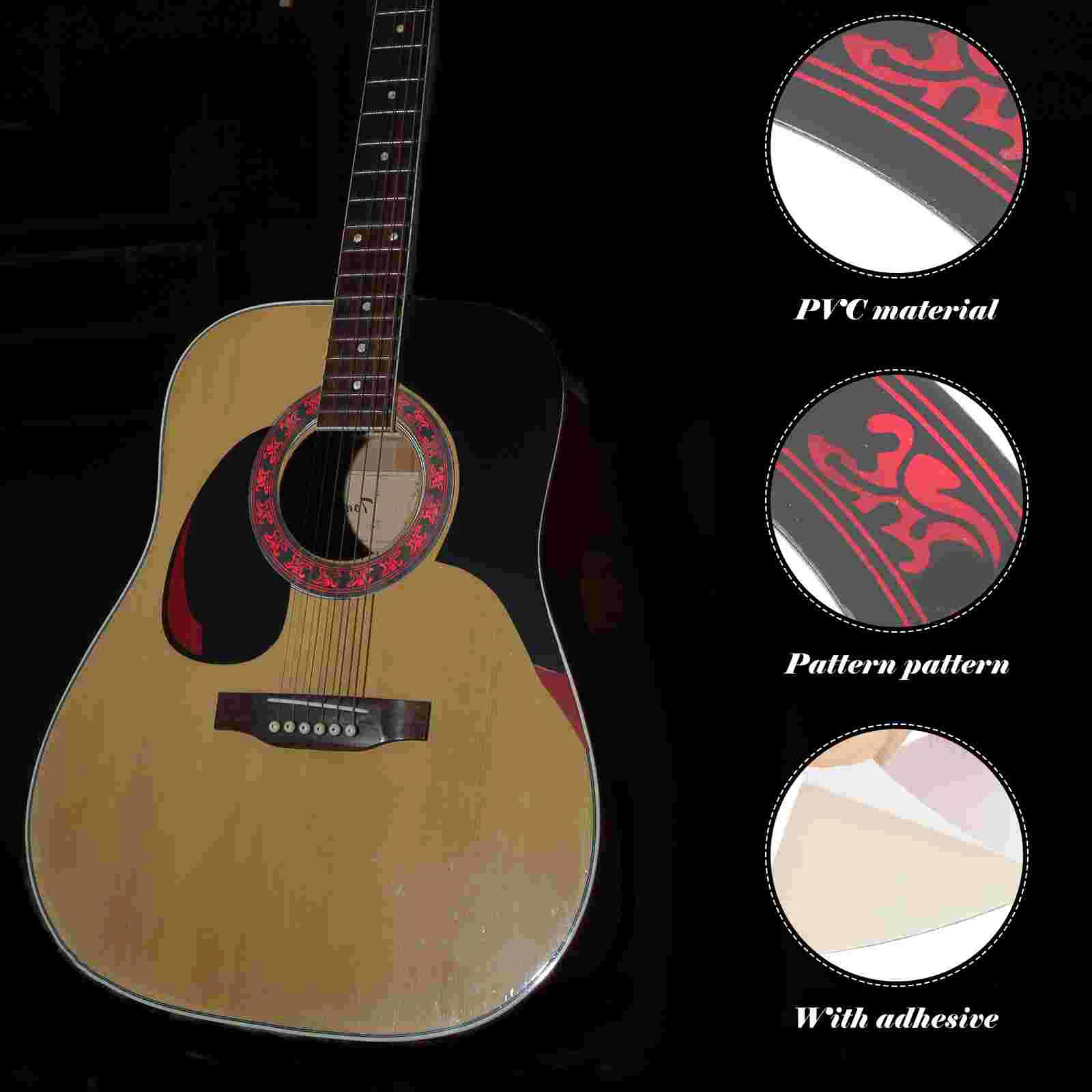 Guitar Decals Stickers Sound Hole Rosette Inlay for Ukuleles Classical Acoustic Abalone PVC Accessories Mosaic