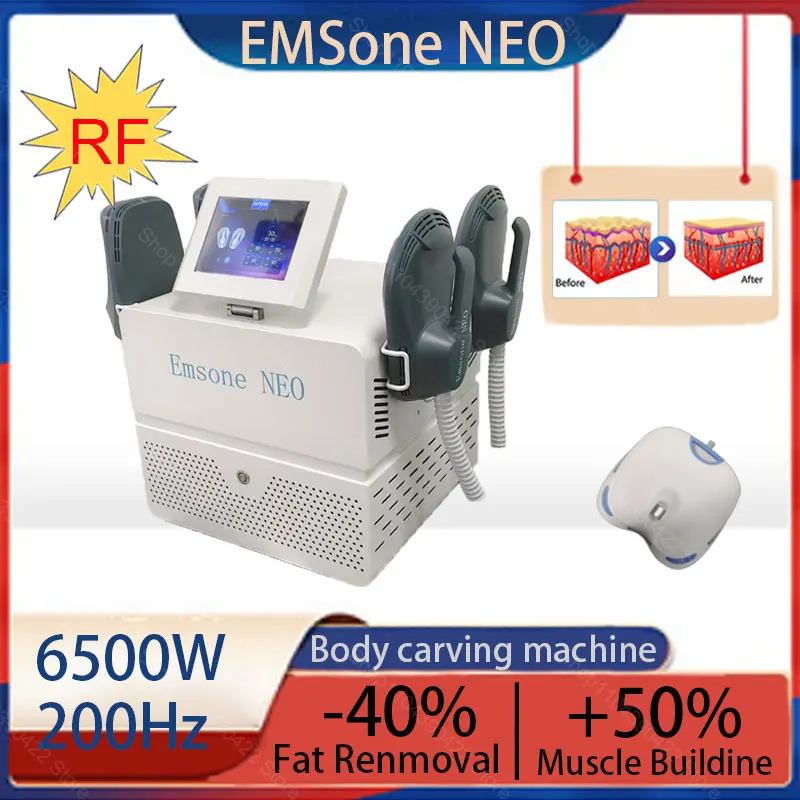 

EMSone NEO 6500W 200Hz RF Body Sculpting Machine Weight Loss and Muscle Enhancement Shaping Machine EMS Machine Non Invasive