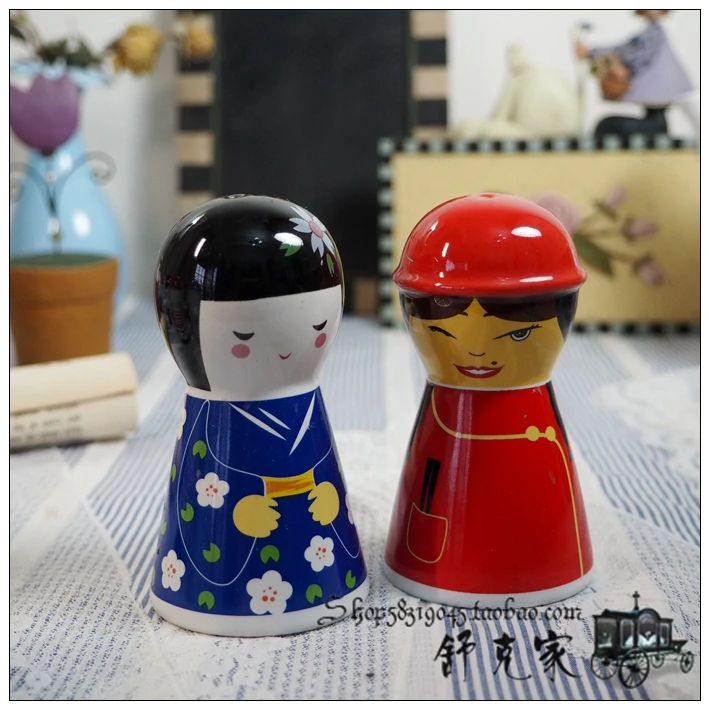 Cute Cartoon Characters Ins Wind Fresh Fun Seasoning Bottle Jar Pepper Bottle Ceramic Kitchen Ornament Home Tabletop Decoration