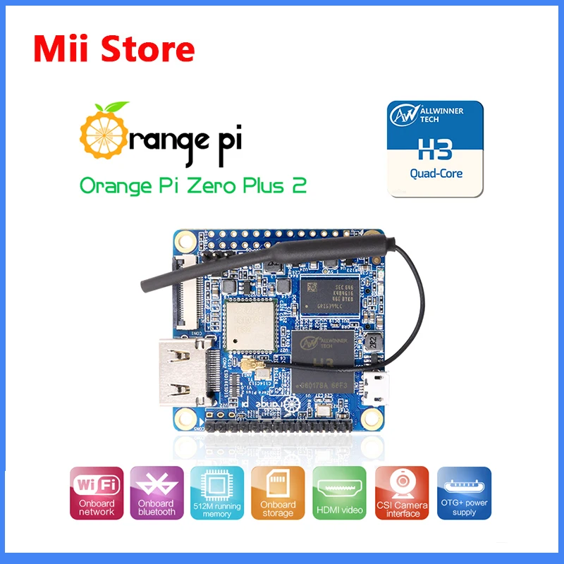 

Orange Pi Zero Plus2 H3, Allwinner 512MB RAM, Mini PC Tablet, Run Android 4.4,Ubuntu, Debian Image