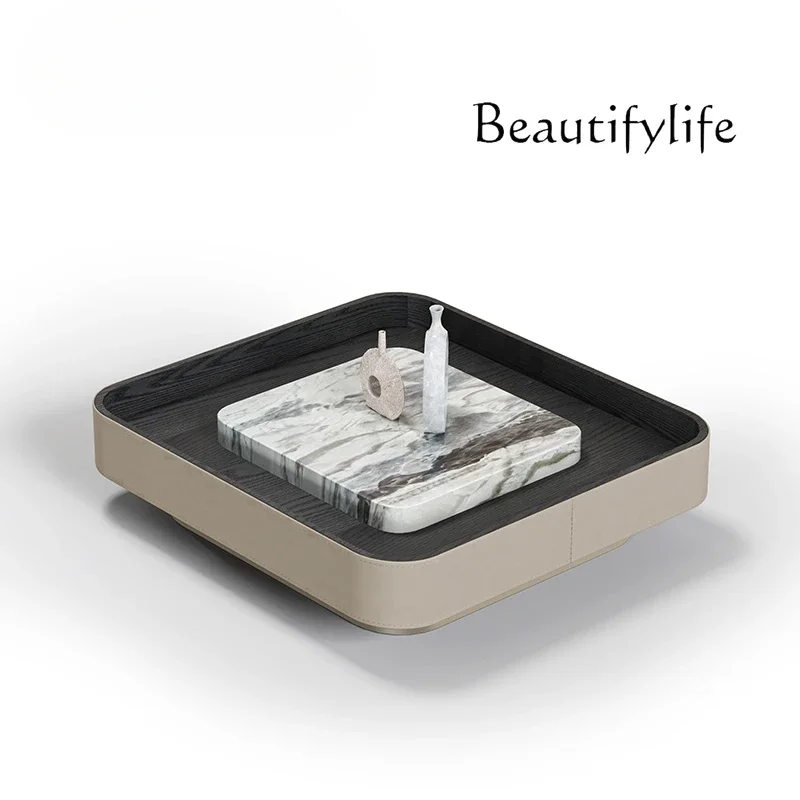 X Italian Modern Light Luxury/Picasso Natural Luxury Stone/designer High-end Square Marble Coffee Table