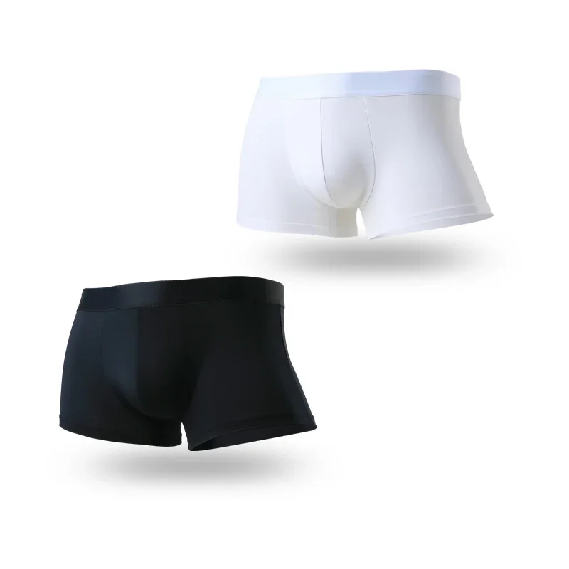 

2 шт. мужского нижнего белья из ледяного шелка, летние дышащие трусы с U-образным вырезом, бесшовные, с четырьмя угловыми прорезями, антибактериальные, тонкие, с тонкой вставкой в промежности.