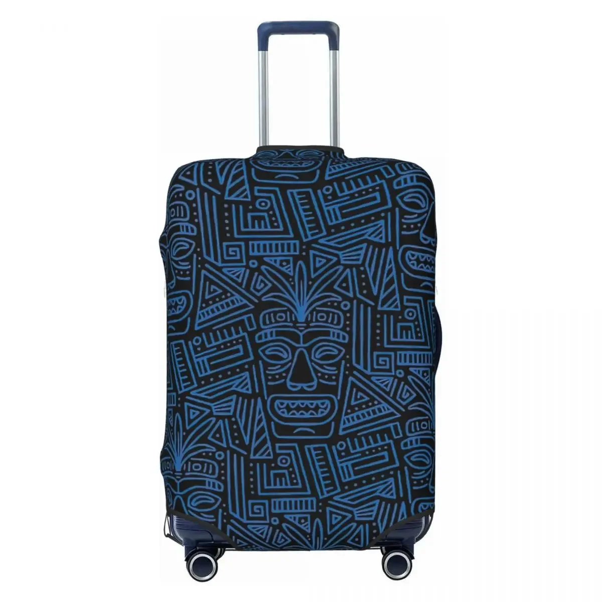 Hawaiian Tropical Mask With Blue Design - Hawaii  Luggage Protective Dust Covers Elastic Waterproof 18-32inch Suitcase Cover